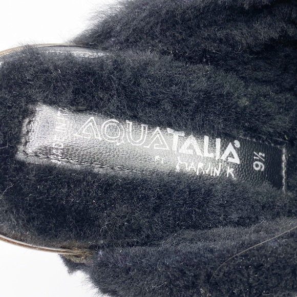 Aquatalia Yippy Patent Shearling Clog Heel SZ 9.5 - Picture 10 of 10